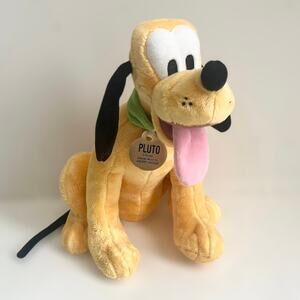 Disney Store Pluto 14" Plush Dog Toy Pet "Return to Mickey" Collar Tag 